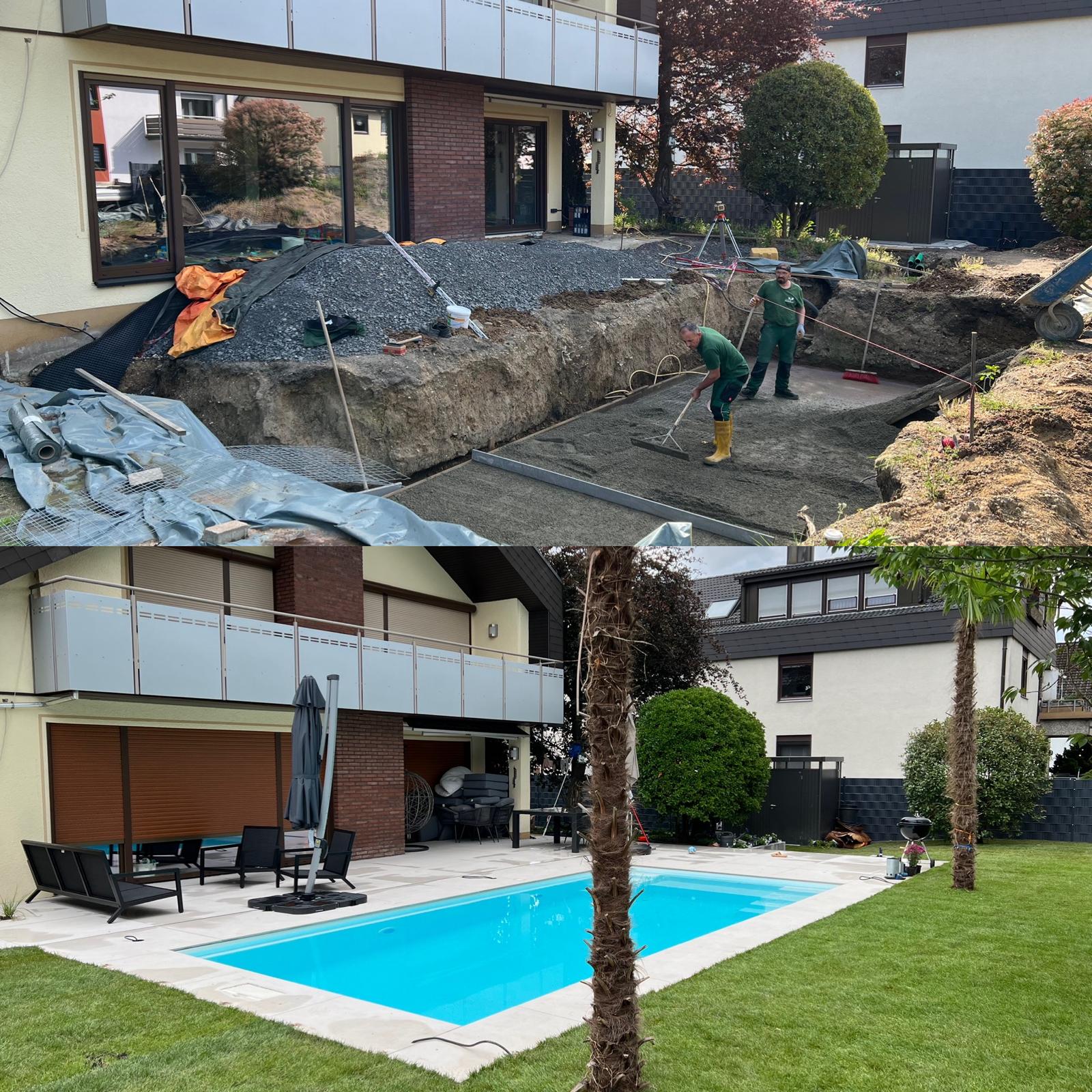 Pool Vorher Nachher